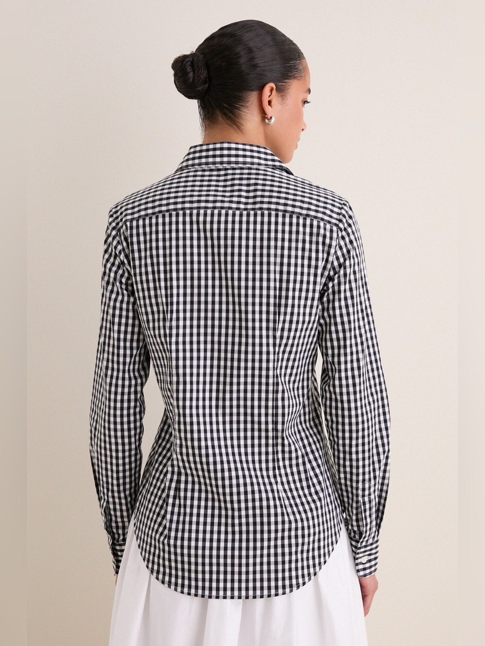 The Shirt by Rochelle Behrens Black and White Gingham Long Sleeve Icon Shirt - Picture 5 of 10